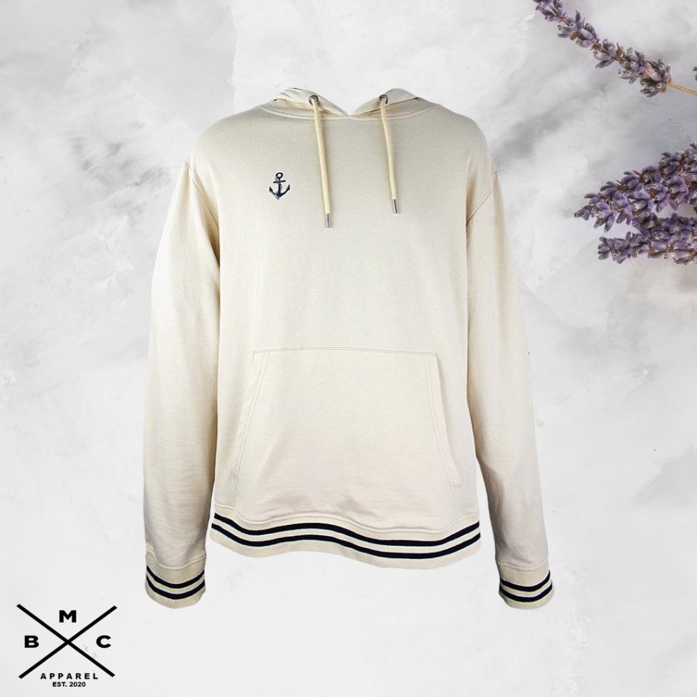 Montauk Beach Club Women Crop Top Hoodie Cream
